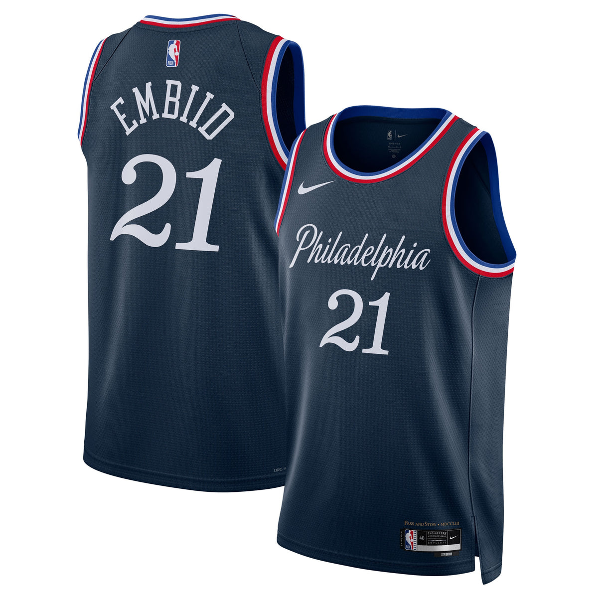 Joel Embiid Philadelphia 76ers 2025/26 City Edition Swingman Jersey - Navy - Unisex